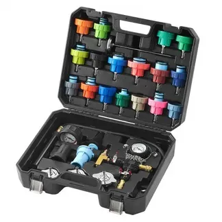 VEVOR 28-teiliges Kühlerkühlmittel-Druckprüfer-Set Abdrückgerät, Abdrücken Tester Kühlwasser Befüllgerät, Kühler Entlüftungsgerät Kühlsystemtester inkl. Thermometer, 17 Metalladapter und 3 Prüfkappen VEVOR 28-teiliges Kühlerkühlmittel-Druckprüfer-Set Abdrückgerät, Abdrücken Tester Kühlwasser Befüllgerät, Kühler Entlüftungsgerät Kühlsystemtester inkl. Thermometer, 17 Metalladapter und 3 Prüfkappen