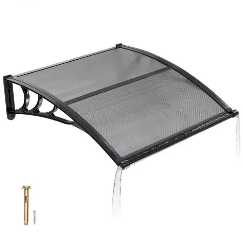 VEVOR Vordach für Haustür, 965×1017 mm, Pultbogenvordach, Überdachung mit Entwässerung & ABS-Halterung, Regen-, Schnee- & Sonnenschutz, Polycarbonat-Türdach für Veranda & Terrasse, Rauchgrau VEVOR Vordach für Haustür, 965×1017 mm, Pultbogenvordach, Überdachung mit Entwässerung & ABS-Halterung, Regen-, Schnee- & Sonnenschutz, Polycarbonat-Türdach für Veranda & Terrasse, Rauchgrau