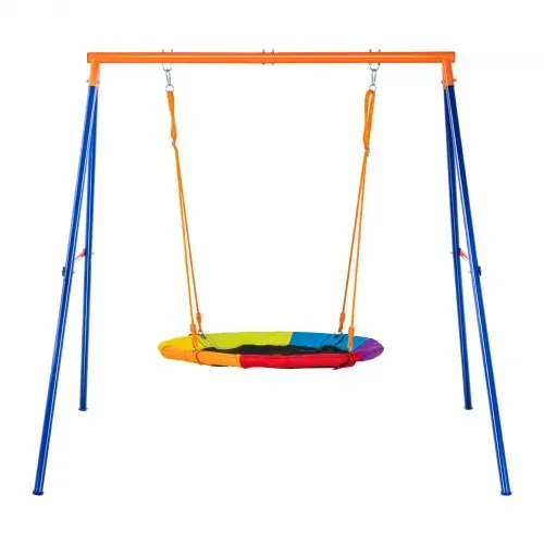 VEVOR Schaukel-Sets für den Garten, 200 kg Tragkraft, Schaukel-Set, 101,6 cm Tellerschaukelsitz mit robustem A-Rahmen-Schaukelständer aus Metall und verstellbarem Seil, einfach zu montieren, Schaukel-Set für den Außenbereich für Kinder – Bild 9