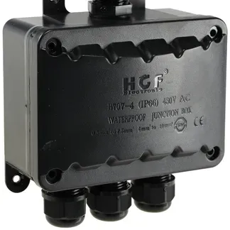 Kabelverbinderbox, 4 Anschlüsse, IP68 450V, 1x Eingang, 3x Ausgang Kabelverbinderbox, 4 Anschlüsse, IP68 450V, 1x Eingang, 3x Ausgang
