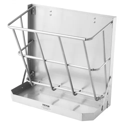 VEVOR Heuraufe Vieh, 610 x 297 x 584 mm, 2-in-1-Futterautomat für Heu & Getreide, Wandraufe mit Futterschale, Futtertrog für Ziegen, stabile Futterraufe aus Stahl für Schafe & Pferde, Futterspender – Bild 8