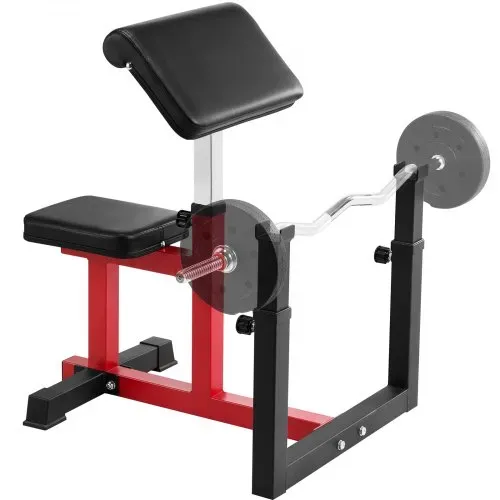 VEVOR Preacher Curlbank Hantelbank mit Beinstrecker, Krafttrainingsbänke (Max. Belastung 200 kg) Heim-Fitnessbank, Fitnessgerät, Sitzende Arm-isolierte Langhantel-Station, Trainingsbank – Bild 8
