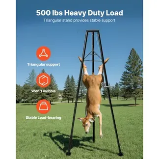 VEVOR Game Hoist, 227 kg Tragkraft, Jagd-Wildhebezeug mit Seilwinde und Gambrel, Wildaufhänger, Jagdspiel Zubehör zur Enthäutung und Reinigung von Jagdwild, 1300 x 1100 x 2750 mm, Schwarz VEVOR Game Hoist, 227 kg Tragkraft, Jagd-Wildhebezeug mit Seilwinde und Gambrel, Wildaufhänger, Jagdspiel Zubehör zur Enthäutung und Reinigung von Jagdwild, 1300 x 1100 x 2750 mm, Schwarz