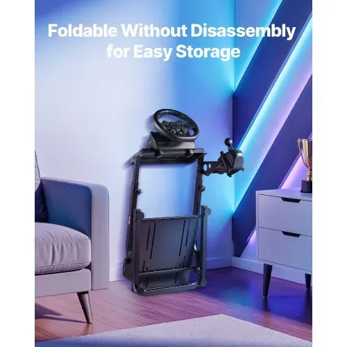 VEVOR Lenkradständer verstellbarer & faltbarer Simulatorständer für Logitech G29 G27 G920 G923, Thrustmaster T300RS T300GT T248 TS-PC TSXW Gaming Cockpit, Pedalsimulator nicht enthalten – Bild 5