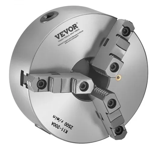 VEVOR 3-Backen-Drehfutter, φ200 mm, Spannfutter mit 57,15-mm-8-Gewinde-Trägerplatte, 4-200 mm Spannbereich mit T-Schlüsselschrauben, HT300-Material, für Holz-Metall-Drehmaschinen – Bild 9