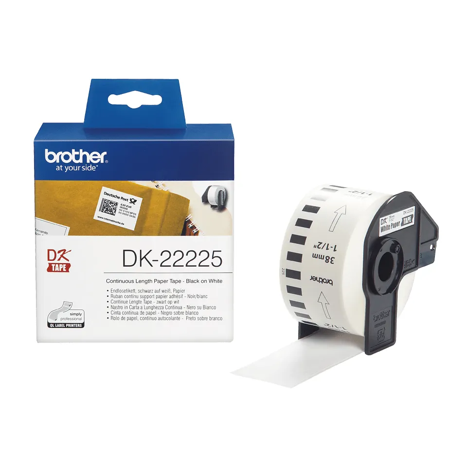 Brother DK-22225 Etiketten erstellendes Band Schwarz auf weiss Brother DK-22225 Etiketten erstellendes Band Schwarz auf weiss