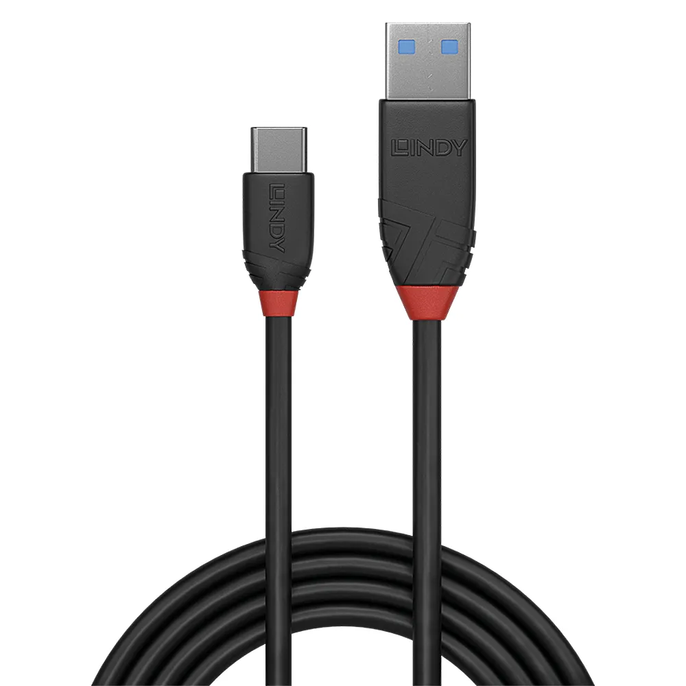 Lindy 36916 USB Kabel USB 3.2 Gen 1 (3.1 Gen 1) 1 m USB A USB C Schwarz – Bild 2