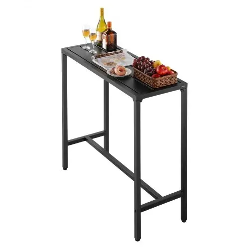 VEVOR Bartisch, 1000 x 375 x 980 mm, Bistrotisch, Stehtisch mit Metallgestell, rechteckige Esstische, Küchentisch, Tresentisch, Partytisch, Gartenmöbel für Balkon, Garten, Poolrand – Bild 9