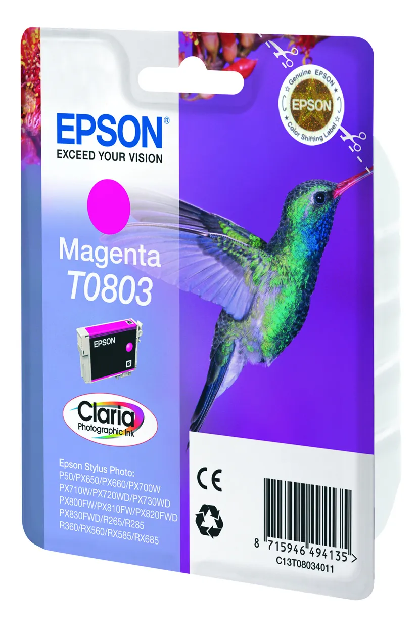 Epson Hummingbird Singlepack Magenta T0803 Claria Photographic Ink – Bild 2
