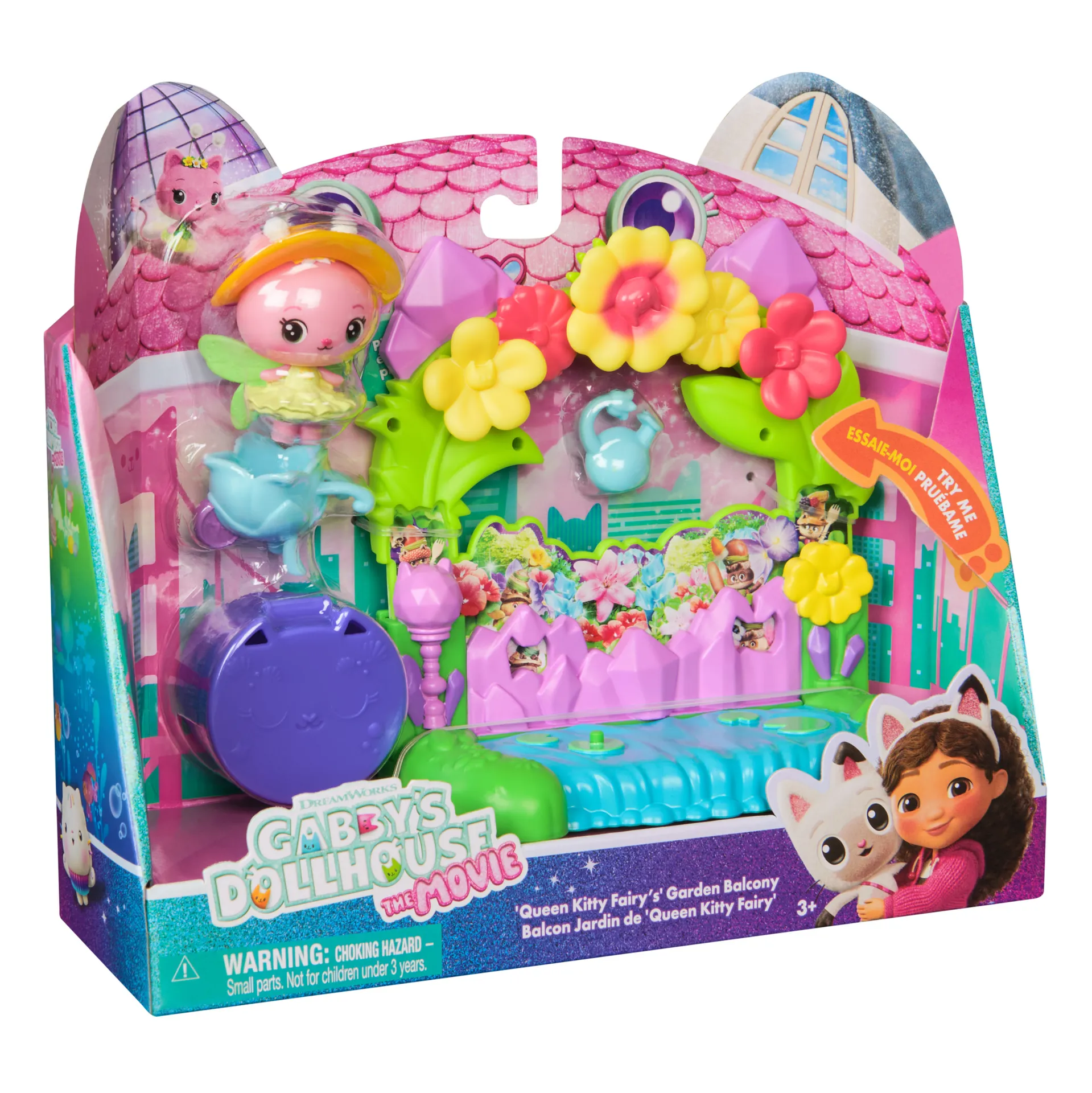 Gabby's Dollhouse DREAMWORKS : DER FILM - Queen Kitty Fees Kristall Garten Balkon, mit Spielfigur & Zubehör – Bild 2