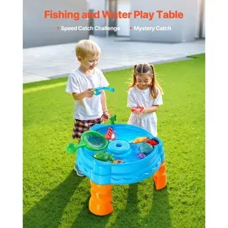 VEVOR Wassertisch, Spieltisch, Wasserspieltisch, Wasserspielset mit 9-teiligem Spielzeugzubehör, Sommer-Wasseraktivitätstisch mit Angelspielset für Jungen und Mädchen ab 3 Jahren VEVOR Wassertisch, Spieltisch, Wasserspieltisch, Wasserspielset mit 9-teiligem Spielzeugzubehör, Sommer-Wasseraktivitätstisch mit Angelspielset für Jungen und Mädchen ab 3 Jahren
