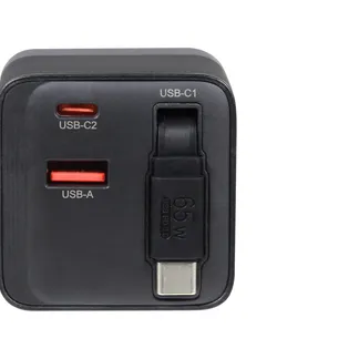 ALLNET Ersatznetzteil QC USB-C PD GaN Netzteil Power Supply 65 Watt 1x USB Typ-A QC, 1x USB Typ-C/ 1x USB Typ-C ausziehbar **EU PLUG** schwarz ALLNET Ersatznetzteil QC USB-C PD GaN Netzteil Power Supply 65 Watt 1x USB Typ-A QC, 1x USB Typ-C/ 1x USB Typ-C ausziehbar **EU PLUG** schwarz
