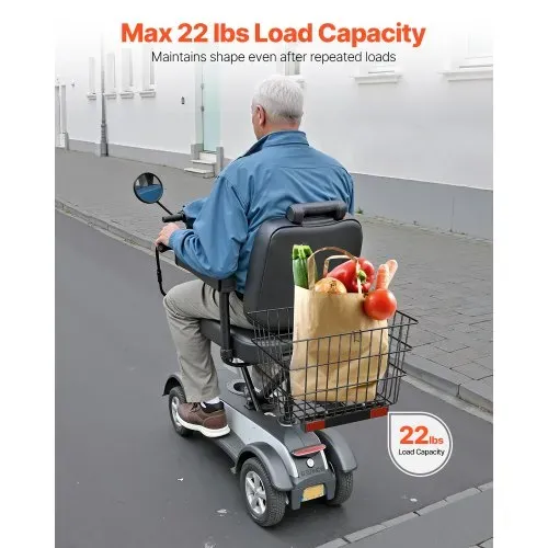 VEVOR Elektromobil Hinterkorb, 39x30x30 cm, Gepäckkorb Seniorenmobil, funktioniert mit 2,54 cm Empfänger, faltbarer Metalldrahtkorb, kompatibel mit den meisten Mobilitätsrollern Mobilitätshilfe – Bild 2