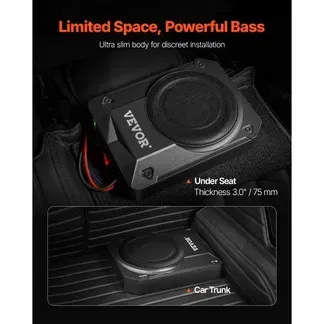 VEVOR Untersitz Auto Subwoofer 800 W 203 mm schlanker Auto Subwoofer mit Stromversorgung, Subsystem mit eingebautem Verstärker, Hoch-/Niedrigpegel-Eingang und Lautstärkeregler für SUVs Lkws VEVOR Untersitz Auto Subwoofer 800 W 203 mm schlanker Auto Subwoofer mit Stromversorgung, Subsystem mit eingebautem Verstärker, Hoch-/Niedrigpegel-Eingang und Lautstärkeregler für SUVs Lkws