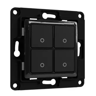 Shelly · Unterputz Zubehör · „Wall Switch 4“ · Wandtaster · 4-fach · Schwarz Shelly · Unterputz Zubehör · „Wall Switch 4“ · Wandtaster · 4-fach · Schwarz