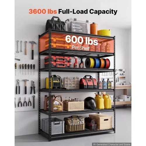 VEVOR Lagerregal 6-Stöckig Drahtregal 1400x612x1958mm mit 1633kg Tragkraft, Gitterregal für Lager Garage Werkstatt Zuhause, Stahlkonstruktion, Regalböden Höhenverstellbar, Drahtgitterpaneele, Schwarz VEVOR Lagerregal 6-Stöckig Drahtregal 1400x612x1958mm mit 1633kg Tragkraft, Gitterregal für Lager Garage Werkstatt Zuhause, Stahlkonstruktion, Regalböden Höhenverstellbar, Drahtgitterpaneele, Schwarz
