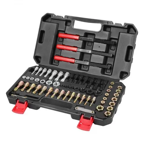 VEVOR Gewindewiederherstellungswerkzeug UNC & UNF & metrisch Gewinde Reparatur Satz 61-teilig, Nachgewinde-Werkzeugsatz mit Gewindebohrern Schneideisen Gewindefeilen für Mechaniker und Heimwerker – Bild 9