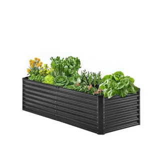 VEVOR Hochbeet aus Metall, 1800x895x600mm, verzinkter Pflanzkasten für den Außenbereich, mit offenem Boden, großes Gemüsebeet für den Anbau von Gemüse, Blumen, Kräutern und Sukkulenten, dunkelgrau VEVOR Hochbeet aus Metall, 1800x895x600mm, verzinkter Pflanzkasten für den Außenbereich, mit offenem Boden, großes Gemüsebeet für den Anbau von Gemüse, Blumen, Kräutern und Sukkulenten, dunkelgrau