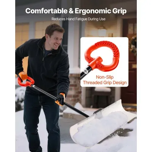 VEVOR Schneeschaufel, 1235x1250 mm Schneeräumer mit ergonomischem Griff, HDPE-Schaufelblatt, Schneeräumwerkzeug, tragbarer Schneeschieber zum Reinigen von Einfahrten, Treppen und Gehwegen – Bild 3