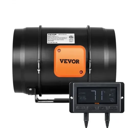 VEVOR Inline Kanalventilator, 8 Zoll 807 CFM mit Temperatur-Feuchtigkeitsregler, leiser EC-Motor Belüftung Abluftventilator für Kühlung Booster, Wachstumszelte, Hydrokultur – Bild 8