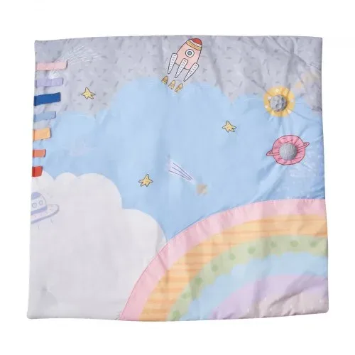 VEVOR Spielmatte 89x89x48cm, Erlebnisdecke mit 6 sensorischen Spielzeugen, leuchtendem Musikraketenspielzeug, für Kinder im Alter von 0–18 Monaten, zur Entwicklung sensorischer & motorischer Fähigkeit – Bild 10