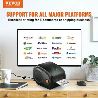 VEVOR Thermo-Etikettendrucker 300DPI Edikettendruckgerät Labeldrucker 3600 Etiketten pro Stunde Versandetiketten Drucker Bluetooth/USB Automatische Etikettenerkennung Windows Mac OS Linux Chromebook VEVOR Thermo-Etikettendrucker 300DPI Edikettendruckgerät Labeldrucker 3600 Etiketten pro Stunde Versandetiketten Drucker Bluetooth/USB Automatische Etikettenerkennung Windows Mac OS Linux Chromebook