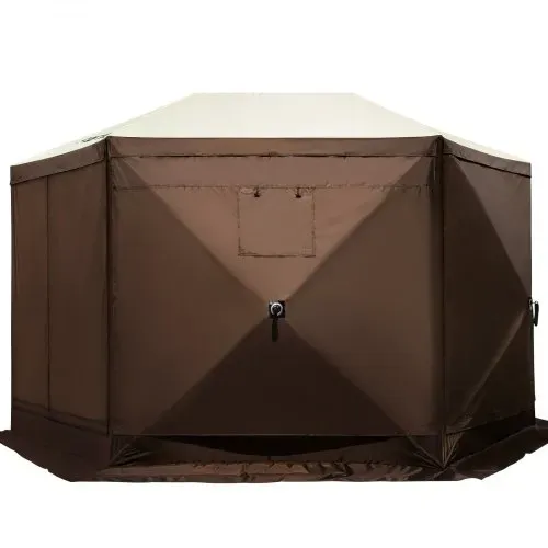 VEVOR Pavillon-Zelt, 3,6 x 3,6 m, 6-seitiges Pop-up-Camping-Überdachungszelt mit Netzfenstern, tragbarer Tragetasche, Erdnägeln, großen Schattenzelten für Camping im Freien, Rasen und Hinterhof – Bild 10