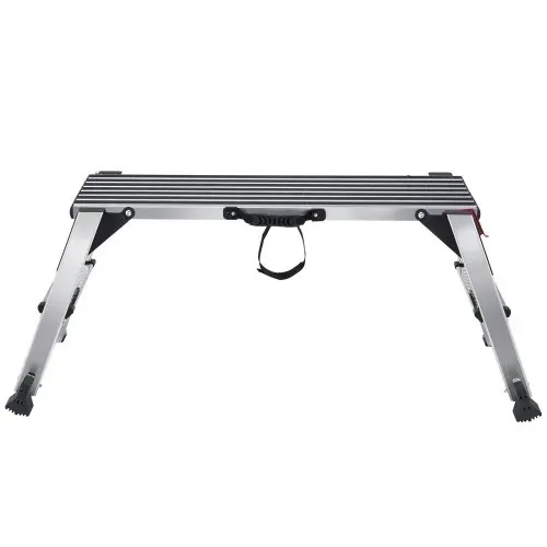 VEVOR Alu Arbeitsplattform Klappwerkbank 100x30x48,7cm Arbeitsbühne 200kg Tragfähigkeit Trittbank mit Sicherheitsschlössern Trittleiter für Zuhause Büro Werkstatt & Garage Silber – Bild 9