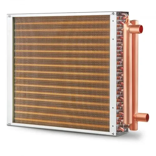 VEVOR Wärmetauscher Wasser-Luft, 40,64 x 40,64 cm mit 3-reihigen 9,53 mm Kupferanschlüssen, 193 Aluminiumlamellen Wärmetauscher für Holzöfen, Heizung und Kühlung im Wohnbereich und Warmluftheizung – Bild 8