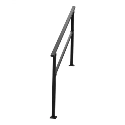 VEVOR Handlauf 138 cm, Treppengeländer-Set für 4–5 Stufen, schwarzes Vierkantrohr mit horizontaler Stange, Stützgeländer aus Karbonstahl für Senioren, Beton- & Decktreppen – Bild 10