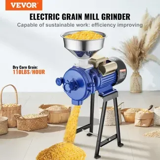 VEVOR elektrische Getreidemühle Gewürzmühlen 3 kW, kommerzielle Maismühle mit Trichter, Pulvermaschine mit einstellbarer Stärke, Hochleistungs-Futtermehl-Müslimühle, Weizenmühle, Trockenmühle VEVOR elektrische Getreidemühle Gewürzmühlen 3 kW, kommerzielle Maismühle mit Trichter, Pulvermaschine mit einstellbarer Stärke, Hochleistungs-Futtermehl-Müslimühle, Weizenmühle, Trockenmühle