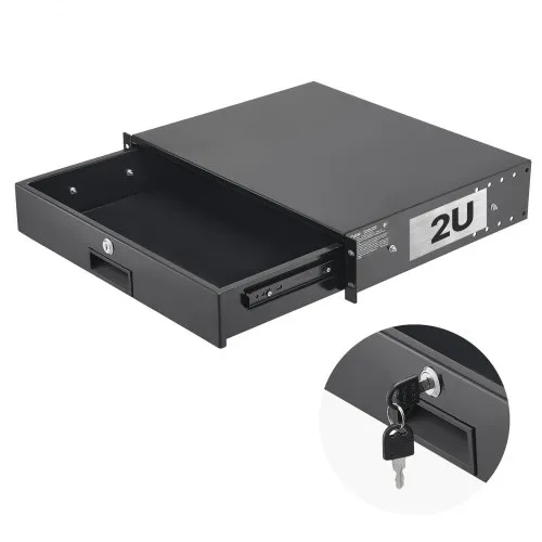 VEVOR 2U Rackschublade, 22,68 kg, abschließbares Serverschrankgehäuse, Schiebeschublade mit Schloss & Kabelmanagementlöchern, für 482 mm Netzwerkgeräte-Server-AV-Rack oder Schrankgehäuse VEVOR 2U Rackschublade, 22,68 kg, abschließbares Serverschrankgehäuse, Schiebeschublade mit Schloss & Kabelmanagementlöchern, für 482 mm Netzwerkgeräte-Server-AV-Rack oder Schrankgehäuse