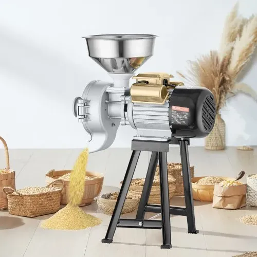 VEVOR Getreidemühle Gewürzmühle 3 kW, kommerzielle Maismühle mit Trichter, Pulvermaschine mit einstellbarer Stärke, Hochleistungs-Futtermehl-Müslimühle Weizenmühle Trocken- und Nassmühle 50 kg/h – Bild 7