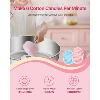 VEVOR elektrische Zuckerwattemaschine kommerzielle Zuckerwattegeräte (1000 W) mit 52 cm Edelstahlschüssel & Zuckerschaufel & Schublade, perfekt für Kindergeburtstage Familienfeiern Partys Blau VEVOR elektrische Zuckerwattemaschine kommerzielle Zuckerwattegeräte (1000 W) mit 52 cm Edelstahlschüssel & Zuckerschaufel & Schublade, perfekt für Kindergeburtstage Familienfeiern Partys Blau