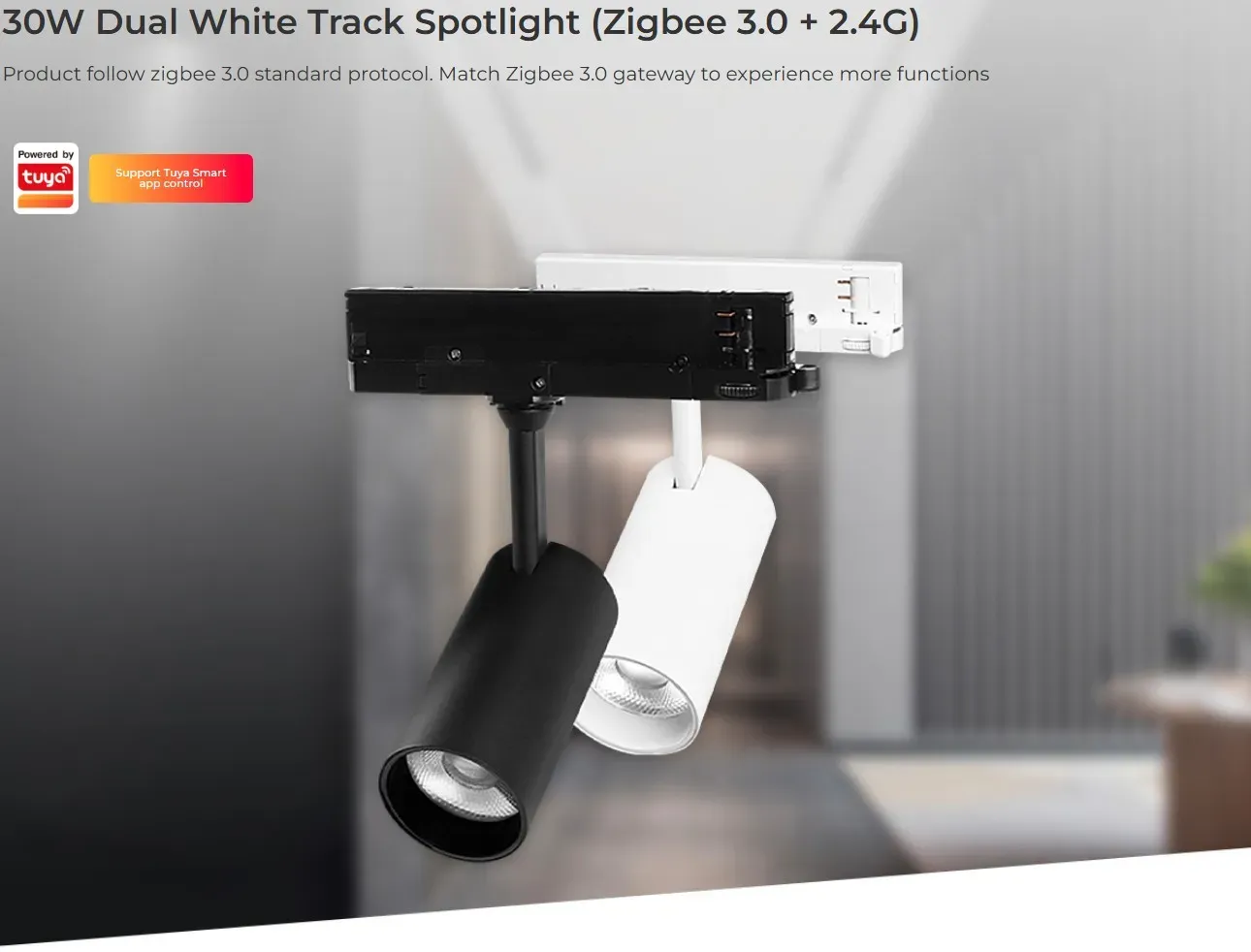 MiBoxer TS2-30W-ZR LED 3PH Track Spotlight 30W CCT Zigbee 3.0 + 2.4G weiß – Bild 5