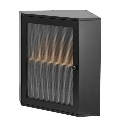 VEVOR Eck-Brotkasten Acrylfenster Brotbox 321x321x427 mm Bambusholz Schwarz Ideal für Bagels, Muffins & Selbstgebackenes Brot, Magnetverschluss & 3-Stufig Höhenverstellbarer Einlegeboden, Belüftet – Bild 8