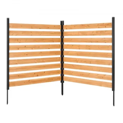 VEVOR 2 tlg. Sichtschutzzaun Klimaanlage Abdeckung, 1219x1244x1219 mm, Holzzaun mit Metallerdspießen für Außenbereich, Einstellbarer Winkel, für Außengeräte wie Klimaanlagen, Wärmepumpe & Mülltonne – Bild 8