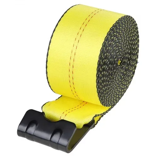 VEVOR Windengurte, 4" x 30', 6000 lbs Tragfähigkeit, 18000 lbs Bruchfestigkeit, LKW-Gurte mit flachem Haken, Ladungskontrolle für Anhänger, Bauernhöfe, Rettungen, Baumschoner, Gelb (10er-Pack) – Bild 9