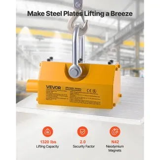 VEVOR Lasthebemagnet Permanentmagnetheber 600 kg Zugkraft Hebemagnet mit Entriegelungsgriff & Stahlhaken, verwendet in Werkstattkränen und Hebezeugen, zum Heben von Stahlplatten, Brettern VEVOR Lasthebemagnet Permanentmagnetheber 600 kg Zugkraft Hebemagnet mit Entriegelungsgriff & Stahlhaken, verwendet in Werkstattkränen und Hebezeugen, zum Heben von Stahlplatten, Brettern