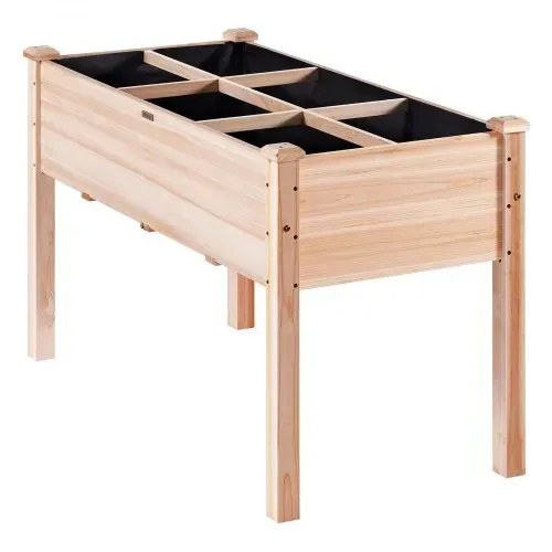 VEVOR Hochbeet Holz Pflanzkübel mit Ablage Blumenkasten 100kg Tragfähigkeit Garten Pflanzkasten Terrassen Gemüsebeet Gartenbeet Pflanzbeet 120x58x76cm ideal für den Anbau von Gemüse Obst Kräutern – Bild 9