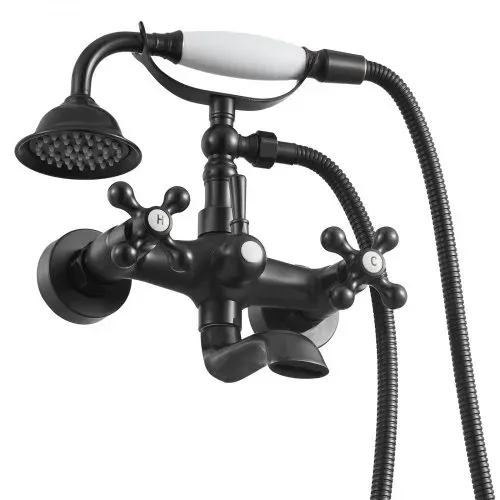 VEVOR Badewannenarmatur Klauenfuß zur Wandmontage mit Handbrause, Vintage Badewannenarmatur mit verstellbaren Schwenkarmen & 360°-Drehauslauf, Wasserhahn Duschset Wannenfüll-Set Ölgeriebene Bronze – Bild 9