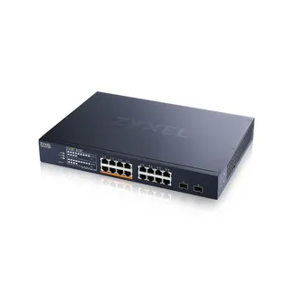 Zyxel Switch smart managed Layer2 18 Port • 16x 2.5 GbE • PoE Budget 180 Watt • 8x PoE bt • 2x SFP+ • 19″ • NebulaFlex • XMG1915-18EP Zyxel Switch smart managed Layer2 18 Port • 16x 2.5 GbE • PoE Budget 180 Watt • 8x PoE bt • 2x SFP+ • 19″ • NebulaFlex • XMG1915-18EP