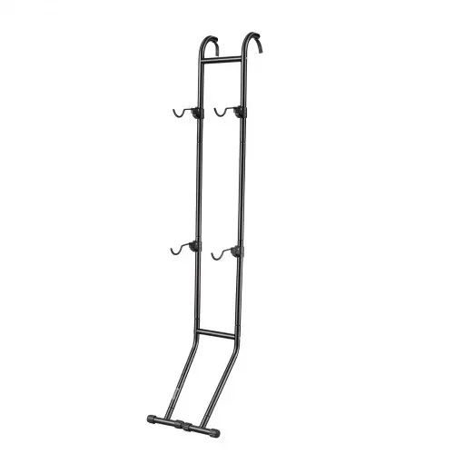 VEVOR Fahrradständer Vertikaler Abstellständer für 2 Fahrräder Schwarz, Kohlenstoffstahlrahmen, Mit Höhenverstellbare Haken, Freistehend & Bohrlos, Max. 45,5 kg Tragkraft, Universal für MTB Rennrad – Bild 9
