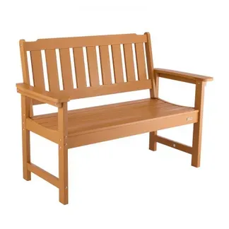VEVOR Gartenbank Gartenmöbel Bänke 128 cm 363 kg Tragkraft für 2-3 Personen, wetterfester Kunststoffrahmen mit Rückenlehne und breiten Armlehnen, Terrassenbank für Garten Park Hof Holzfarbe VEVOR Gartenbank Gartenmöbel Bänke 128 cm 363 kg Tragkraft für 2-3 Personen, wetterfester Kunststoffrahmen mit Rückenlehne und breiten Armlehnen, Terrassenbank für Garten Park Hof Holzfarbe