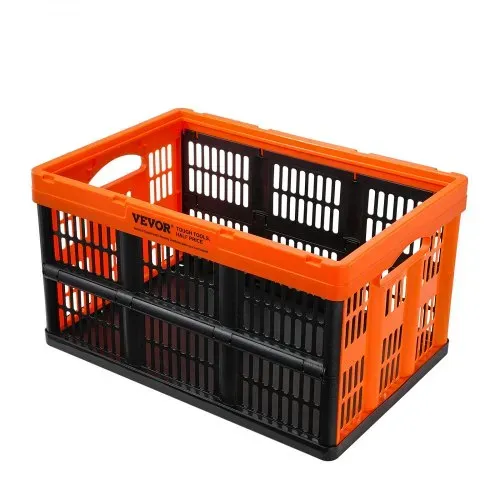 VEVOR 3er-Set 45L Profi Klappbox aus PP Transportbox Faltbarer Aufbewahrungsbox mit Handgriff Stapelbare Kisten Storage Box Faltboxen Stapelboxen für Aufbewahrung & Transport Orange – Bild 9
