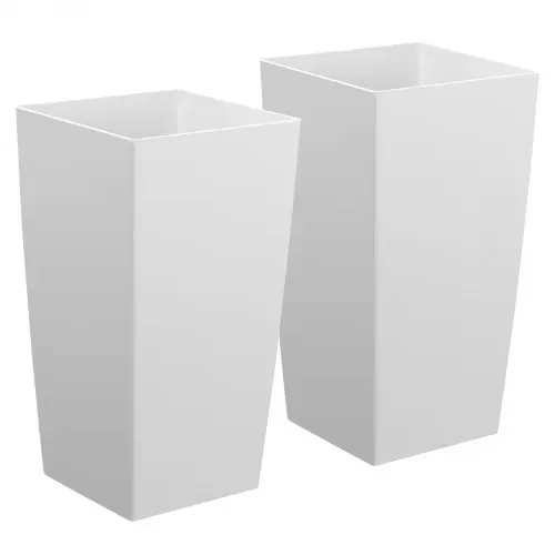 VEVOR Pflanztopf 390x390x750 mm 2er-Set, Blumentopf, Blumenkübel, PP-Pflanzgefäß, Planzkübel, Pflanzkasten mit Innentopf & Abflusslöchern, Geeignet für Zimmer- & Gartenpflanzen, Weiß – Bild 8