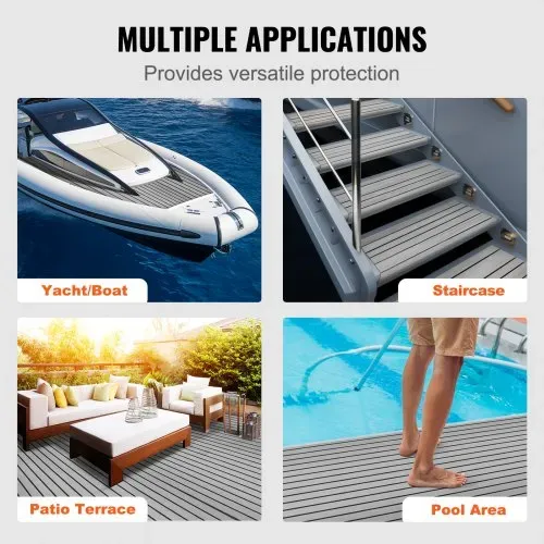VEVOR Bootsboden, EVA-Schaum-Bootsdeck, 2400 x 900 x 6 mm, rutschfester, selbstklebender Bodenbelag, 21600 cm² großer Meeresteppich für Boote, Yachten, Pontons, Kajakdecks – Bild 5
