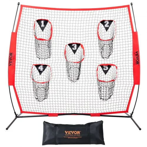 VEVOR 186,5 x 1083 x 190 cm Fußballtrainer-Wurfnetz, Trainings-Wurfziel-Übungsnetz mit 5 Zieltaschen, Knotenloses Netz, inkl. Bogenrahmen & Tragbarer Tragetasche, Verbessert die QB-Wurfgenauigkeit VEVOR 186,5 x 1083 x 190 cm Fußballtrainer-Wurfnetz, Trainings-Wurfziel-Übungsnetz mit 5 Zieltaschen, Knotenloses Netz, inkl. Bogenrahmen & Tragbarer Tragetasche, Verbessert die QB-Wurfgenauigkeit