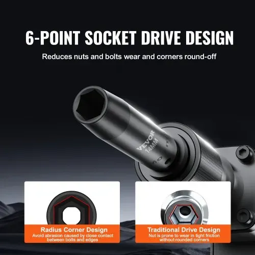 VEVOR Profi Steckschlüsselsatz CR-V-legierter Stahl 48-tlg Steckschlüssel Satz 8-22 mm Tiefe Stecknüsse Schlagschrauber, HRC 42-48 Steckschlüssel inkl Werkzeugkoffer, Metrisch Schraubenausdreher – Bild 3