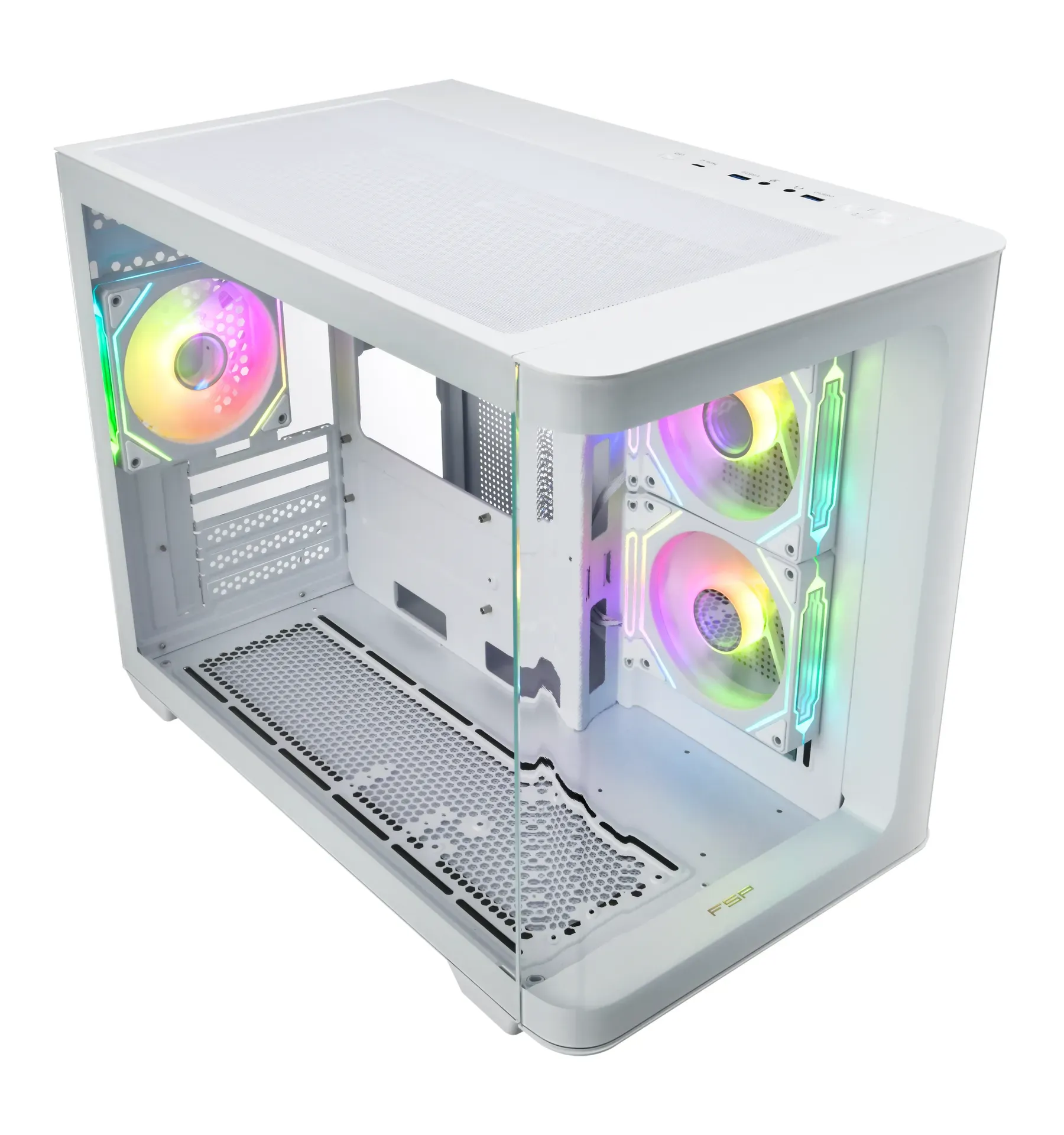FSP S380-WA Gehäuse Mini Tower mITX, mATX Weiß ARGB – Bild 3